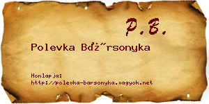 Polevka Bársonyka névjegykártya